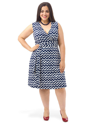 ZigZag Belted A-Line Dress