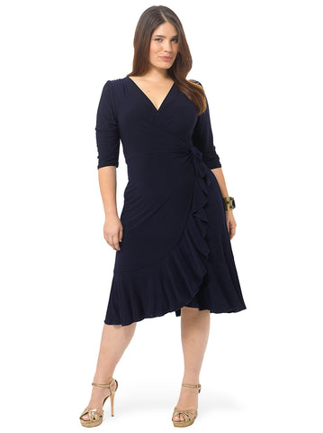 Whimsy Wrap Dress In Navy