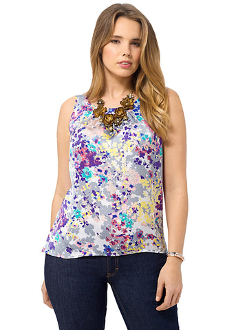 Sateen Floral Shell Top