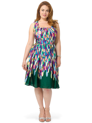 Forest Feather Tank Dress