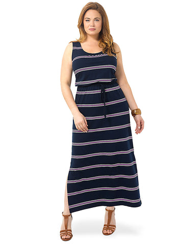 Navy Stripe Maxi Dress
