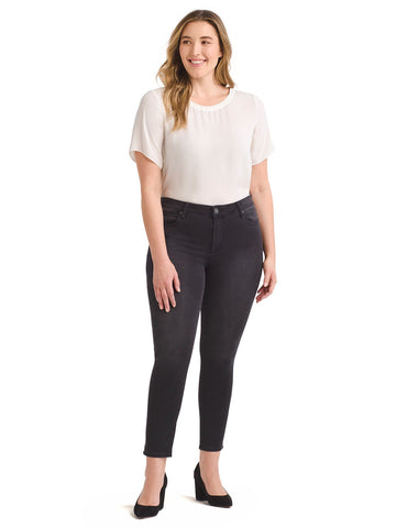 Donna Black High-Rise Ankle Skinny Jeans
