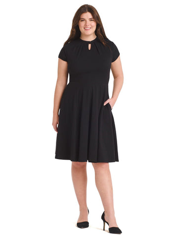 Keyhole Black Fit-And-Flare Dress