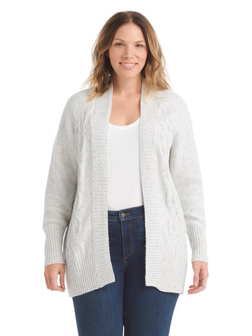 Cabled Cozy Open Cardigan