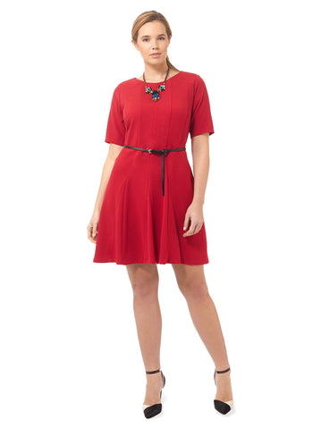 Fit & Flare Dress In Red