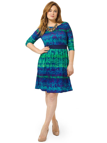Blue Green Ombre Chelsea Dress