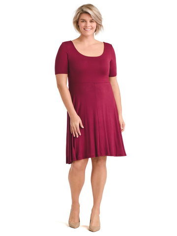 Bordeaux Fit-And-Flare Dress