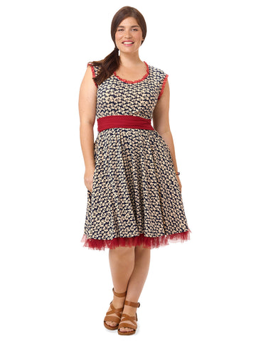 Caron Dress In Chipmunk Print