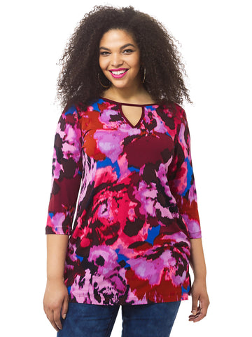 Keyhole Tunic In Blossom Print
