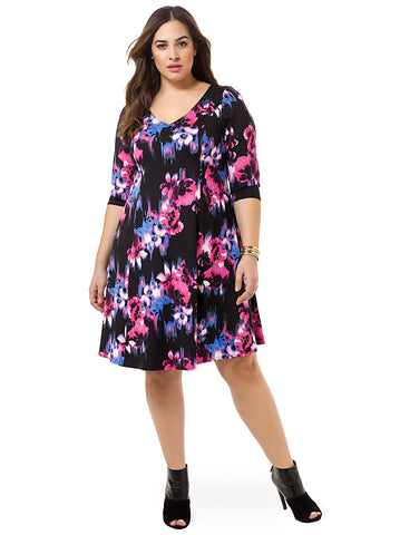 Dress In Painterly Floral