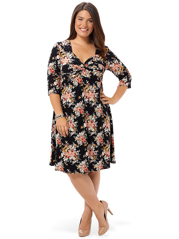 3/4-Knot Front Dress In Bouquet