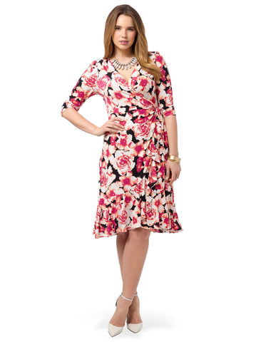 Whimsy Wrap Dress In Pink Floral