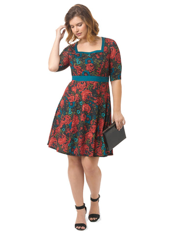 Floral Printed Fit & Flare Dress