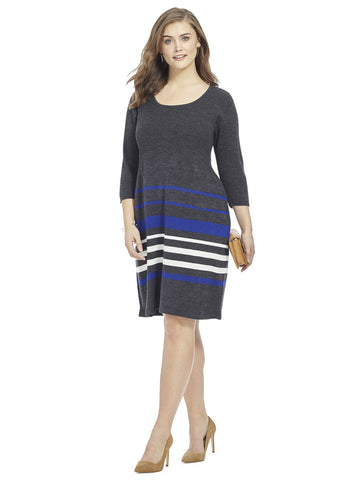 Sweater Dress In Sapphire Stripe