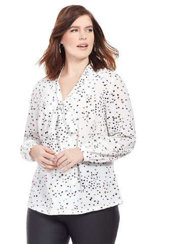 Ditsy Heart Printed Blouse