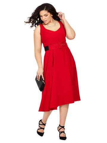 Red Tea Length Dress
