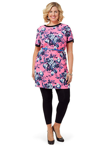 T-Shirt Dress In Bright Floral Print