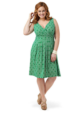 Fit and Flare Dress Green